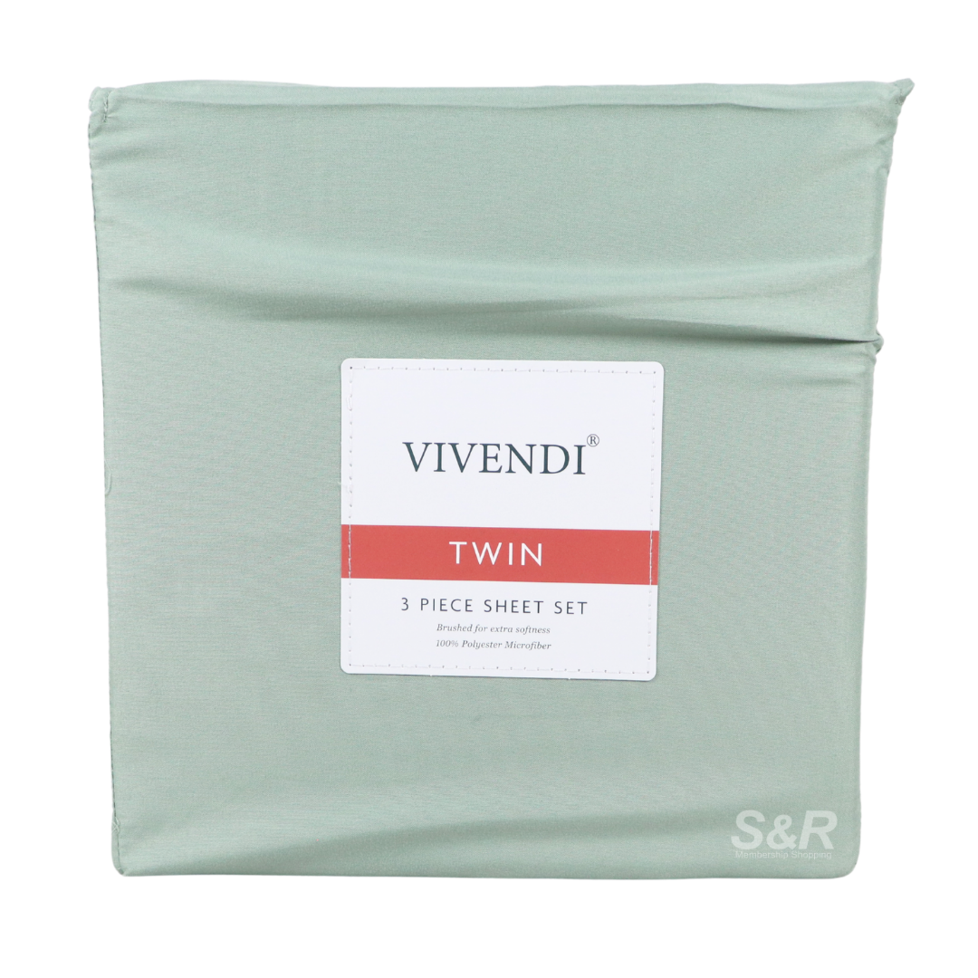 Vivendi 3-piece Green Sheet Set Twin Size